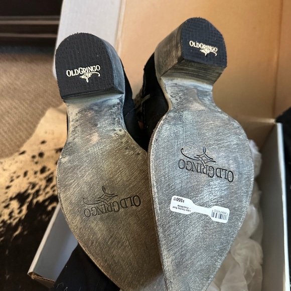 Old Gringo Black and White Cowboy Cowgirl Boots 11 - Picture 4 of 7